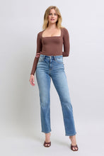 Carregar imagem no visualizador da galeria, Judy Blue Wash Thermal Wash Straight Leg Blue Denim Jeans
