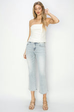 Ladda upp bild till gallerivisning, RISEN Mid Rise Cropped Flared Leg Blue Washed Denim Jeans
