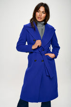 Cargar imagen en el visor de la galería, Coalition LA Royal Blue Double-Breasted Longline Coat
