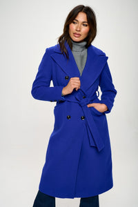 Coalition LA Royal Blue Double-Breasted Longline Coat