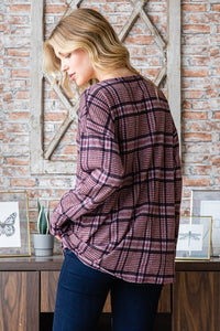 Heimish Mauve Plaid Long Sleeve Top