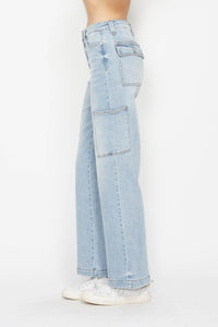 Judy Blue Straight Leg Light Blue Denim Cargo Jeans