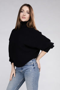 Zenana Dolman Sleeve Turtleneck Sweater