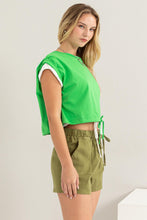 Load image into Gallery viewer, HYFVE Green Drawstring Hem Crop Top
