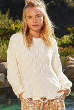 Load image into Gallery viewer, POL Cream Distressed Chenille Knit Top
