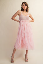 Carregar imagem no visualizador da galeria, Sweet Generis Tulle Crochet Midi Dress
