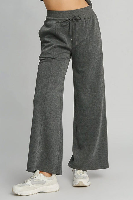 Umgee Charcoal Gray Wide Leg Pants