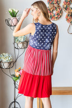 Ladda upp bild till gallerivisning, Heimish Full Size US Flag Theme Contrast Tank Dress
