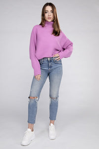 Zenana Dolman Sleeve Turtleneck Sweater