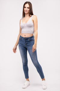 Zenana Washed Ribbed Cropped Tank Top