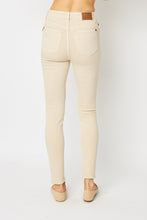 Load image into Gallery viewer, Judy Blue Tummy Control Garment Dyed Bone White Denim Skinny Jeans
