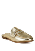 Ladda upp bild till gallerivisning, Rag Gold Adam Lane Stud Detail Metallic Pleather Mules
