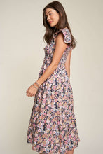 Carregar imagem no visualizador da galeria, Davi &amp; Dani Vintage Garden Floral Flutter Sleeve Smocked Dress
