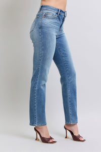 Judy Blue Wash Thermal Wash Straight Leg Blue Denim Jeans