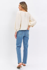 Judy Blue High Waisted Blue Denim Straight Leg Jeans