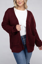 Cargar imagen en el visor de la galería, Zenana Plus Size Open Front Waffle Knit Cardigan
