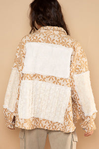 POL Latte Multi Floral Jacquard Shacket