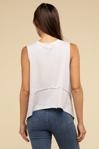 Zenana Asymmetrical Side Slit Sleeveless Top