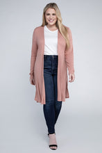 Load image into Gallery viewer, Ambiance Plus Size Side Slit Longline Cardigan
