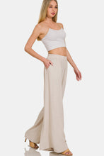 Carregar imagem no visualizador da galeria, Zenana Pleated Linen Blend Wide Leg Pants
