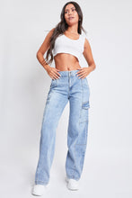 Load image into Gallery viewer, YMI Jeanswear Blue Washed Straight Leg Denim Cargo Jeans
