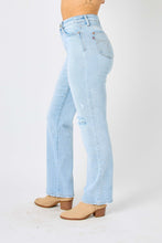 Load image into Gallery viewer, Judy Blue High Waisted Distressed Straight Leg Blue Denim Jeans
