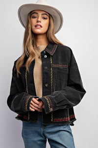 Sweet Generis Embroidered Washed Cotton Jacket