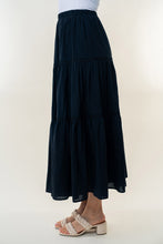 Load image into Gallery viewer, White Birch Black Tiered Maxi Skirt
