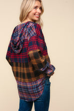 Ladda upp bild till gallerivisning, Haptics Plaid Edge Cut Detail Hooded Top
