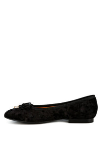 Rag Velvet Bow Ballerina Flats