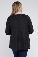 Load image into Gallery viewer, Zenana Plus Size Melange Baby Waffle Long Sleeve Top
