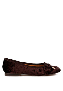 Rag Velvet Bow Ballerina Flats