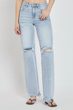 Carregar imagem no visualizador da galeria, Risen Distressed Blue Denim Wide Leg Jeans
