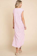 Ladda upp bild till gallerivisning, Culture Code Full Size Striped V-Neck Slit Dress with Pockets
