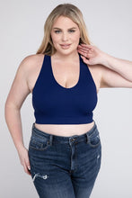 Cargar imagen en el visor de la galería, Zenana Plus Size Ribbed Cropped Racerback Tank Top
