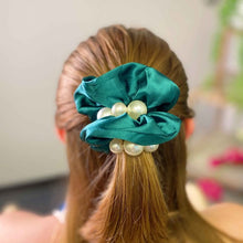 Load image into Gallery viewer, Ellison and Young Pearl &amp; Satin Scrunchie Set
