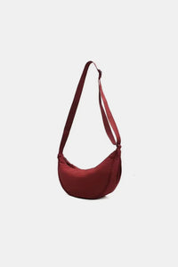 Zenana Solid Color Crescent Crossbody Bag