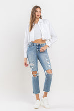 Load image into Gallery viewer, Lovervet by Flying Monkey Destroyed Cropped Straight Leg Blue Denim Jeans
