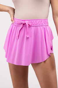 Zenana Curved Hem Athletic Skirt Hidden Shorts With Inner Pockets