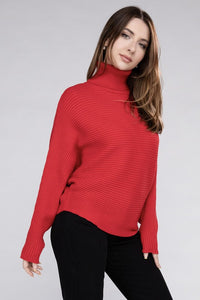 Zenana Dolman Sleeve Turtleneck Sweater