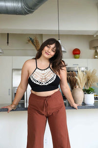 Leto Plus Size Crochet Lace High Neck Bralette