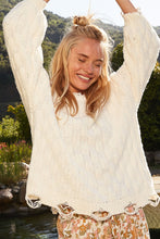 Ladda upp bild till gallerivisning, POL Cream Distressed Chenille Knit Top
