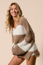 Ladda upp bild till gallerivisning, BiBi Striped Dropped Shoulder Knit Sweater
