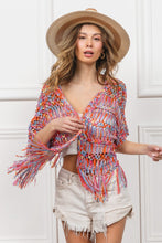 Cargar imagen en el visor de la galería, BiBi Open Front Fringed Crop Knit Cardigan
