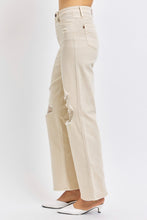 Load image into Gallery viewer, Judy Blue High Waisted Distressed Wide Leg Bone White Denim Jeans
