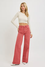 Carregar imagem no visualizador da galeria, RISEN Tummy Control Wide Leg Red Denim Jeans
