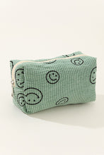 Carica l&#39;immagine nel visualizzatore di Gallery, Zenana Smiley Face Corduroy Cosmetic Pouch
