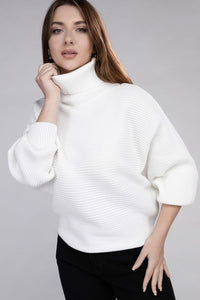 Zenana Dolman Sleeve Turtleneck Sweater