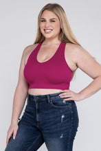 Load image into Gallery viewer, Zenana Plus Size Ribbed Cropped Racerback Tank Top
