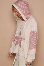 Ladda upp bild till gallerivisning, POL Star Patchwork Raw Edge French Terry Hoodie Top
